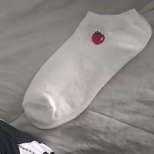 White strawberry socks